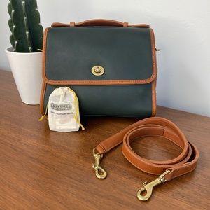 NWOT Vintage Coach Court Spectator #6870 in Forest Green with Tabac Trim